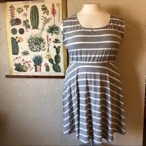 Gray stripe skater dress from Torrid